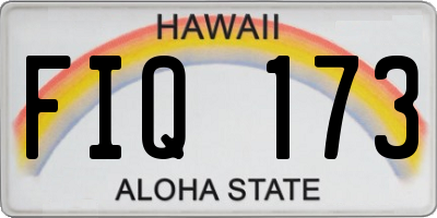 HI license plate FIQ173