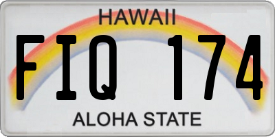 HI license plate FIQ174