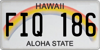 HI license plate FIQ186