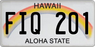 HI license plate FIQ201