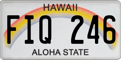 HI license plate FIQ246