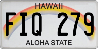HI license plate FIQ279