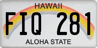 HI license plate FIQ281