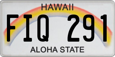 HI license plate FIQ291