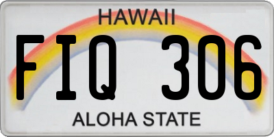 HI license plate FIQ306