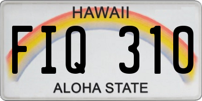 HI license plate FIQ310