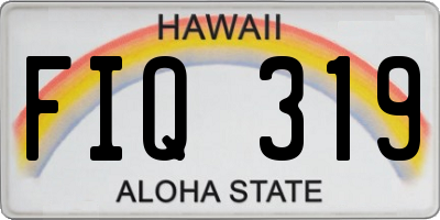 HI license plate FIQ319