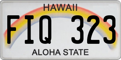 HI license plate FIQ323