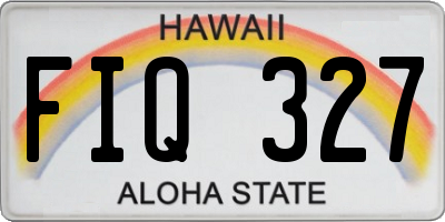 HI license plate FIQ327