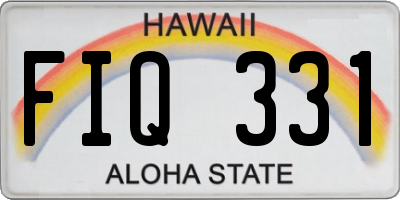 HI license plate FIQ331