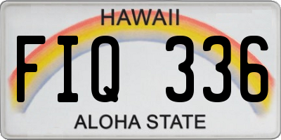 HI license plate FIQ336