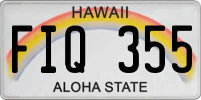 HI license plate FIQ355