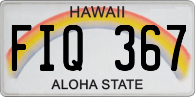 HI license plate FIQ367