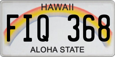 HI license plate FIQ368