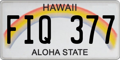 HI license plate FIQ377