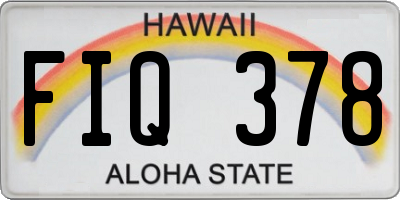 HI license plate FIQ378