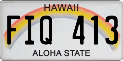 HI license plate FIQ413