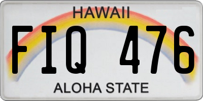HI license plate FIQ476