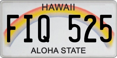 HI license plate FIQ525