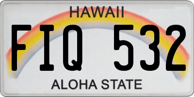 HI license plate FIQ532