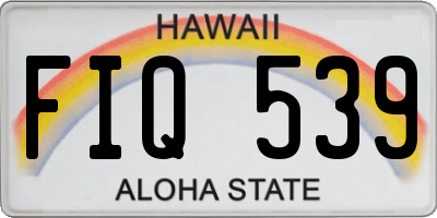 HI license plate FIQ539