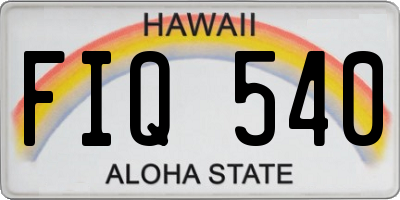 HI license plate FIQ540