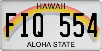 HI license plate FIQ554