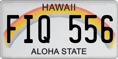 HI license plate FIQ556