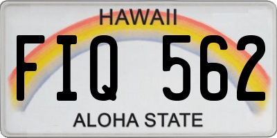 HI license plate FIQ562