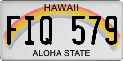 HI license plate FIQ579