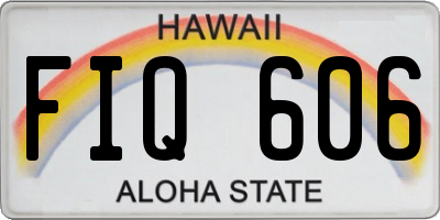 HI license plate FIQ606