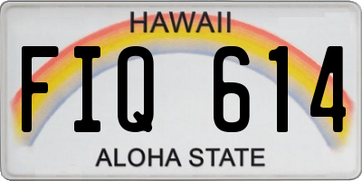 HI license plate FIQ614