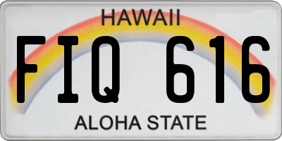 HI license plate FIQ616