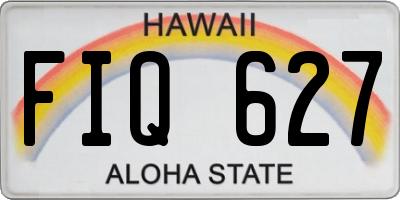 HI license plate FIQ627