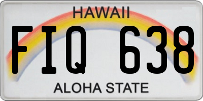 HI license plate FIQ638