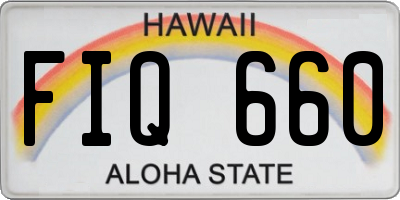 HI license plate FIQ660