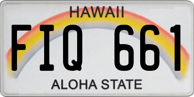 HI license plate FIQ661