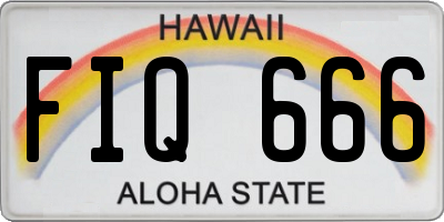 HI license plate FIQ666