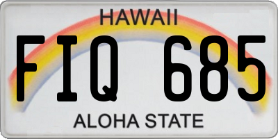 HI license plate FIQ685