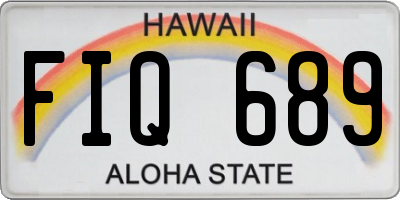 HI license plate FIQ689