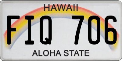 HI license plate FIQ706