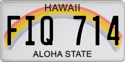 HI license plate FIQ714