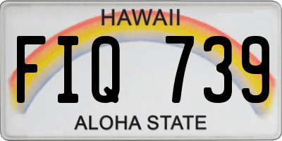 HI license plate FIQ739
