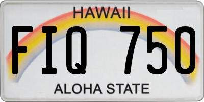 HI license plate FIQ750