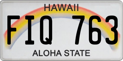 HI license plate FIQ763
