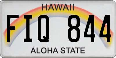 HI license plate FIQ844