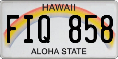 HI license plate FIQ858