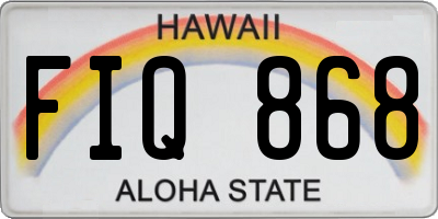 HI license plate FIQ868