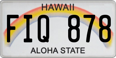 HI license plate FIQ878