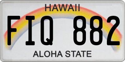 HI license plate FIQ882